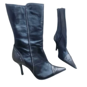 Hotiç Hakiki Gerçek Deri İnce Topuklu Stiletto Çizme ABHTC0010