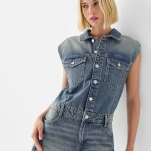 Bershka Kısa Denim Şort Tulum ABBRS0025
