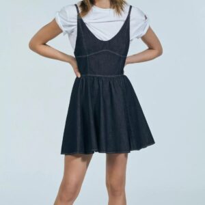 Zara Denim Volanlı Mini Elbise TRF ABZRA1084