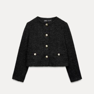 Zara Parıltılı İplikli Dokulu Blazer Ceket ABZRA1085