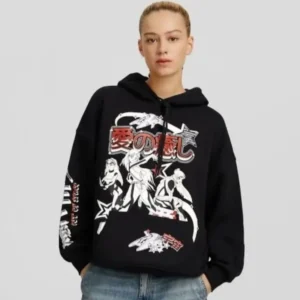 Bershka Kapuşonlu Anime Ovesize 3 İplik Şardonlu Sweatshirt ABBRS0061