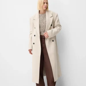 Bershka Keçe Dokulu Oversize Maskülen Yün İçerikli Kaban ABBRS1021