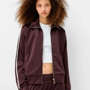 Bershka Fermuarlı Saten Sweatshirt Ceket ABBRS6292