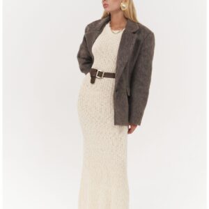 Mai Collection Monday Boz Kahve Dar Kesim Blazer ABMAİ0016