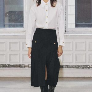 Zara ZW Collection Gömlek Etek Kontrast Tasarımlı Elbise ABZRA1047