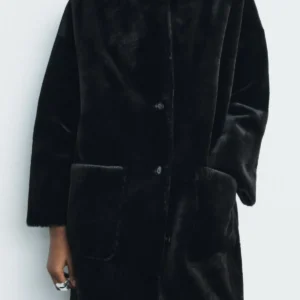 Zara ZW Collection Suni Uzun Kürklü Kaban ABZRA1075
