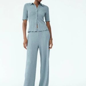 Zara Yumoş Polo Bluz Üst Pantolon Takım ABZRA5234