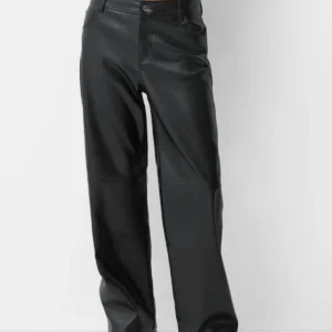 Bershka Straight Fit Suni Deri Pantolon ABBRS1003