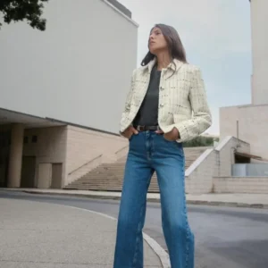 Zara Tüvit Dokulu Crop Blazer Ceket ABZRA1024
