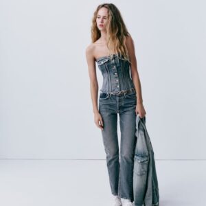 Zara TRF Orta Bel Straight Fit Düz Kesim Jean Pantolon ABZRA5069