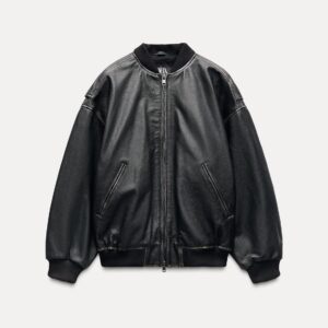 Zara %100 Deri Oversize Bomber Mont Ceket ABZRA0807
