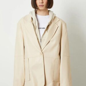 Beyyoglu Oversize Suni Deri Blazer Ceket ABBEY0980