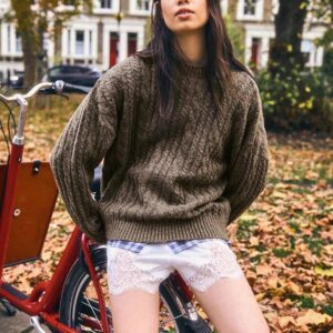 Bershka Saç Örgü Desen Kazak ABBRS3795