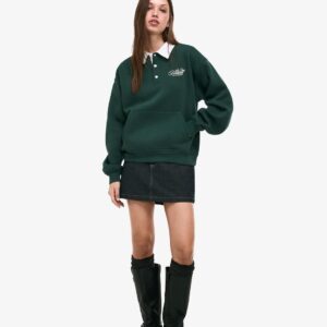 Bershka Boxy Fit Uzun Kollu Polo Yaka Sweatshirt ABBRS3811